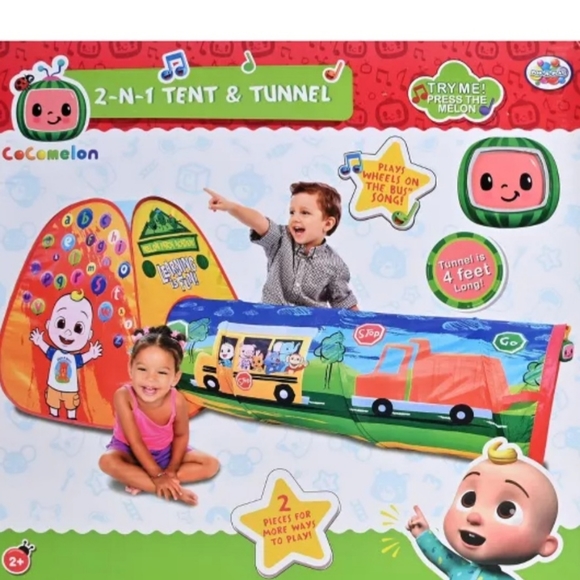 🆕️ CoComelon Pop-N-Play Tent and Tunnel - Picture 1 of 7